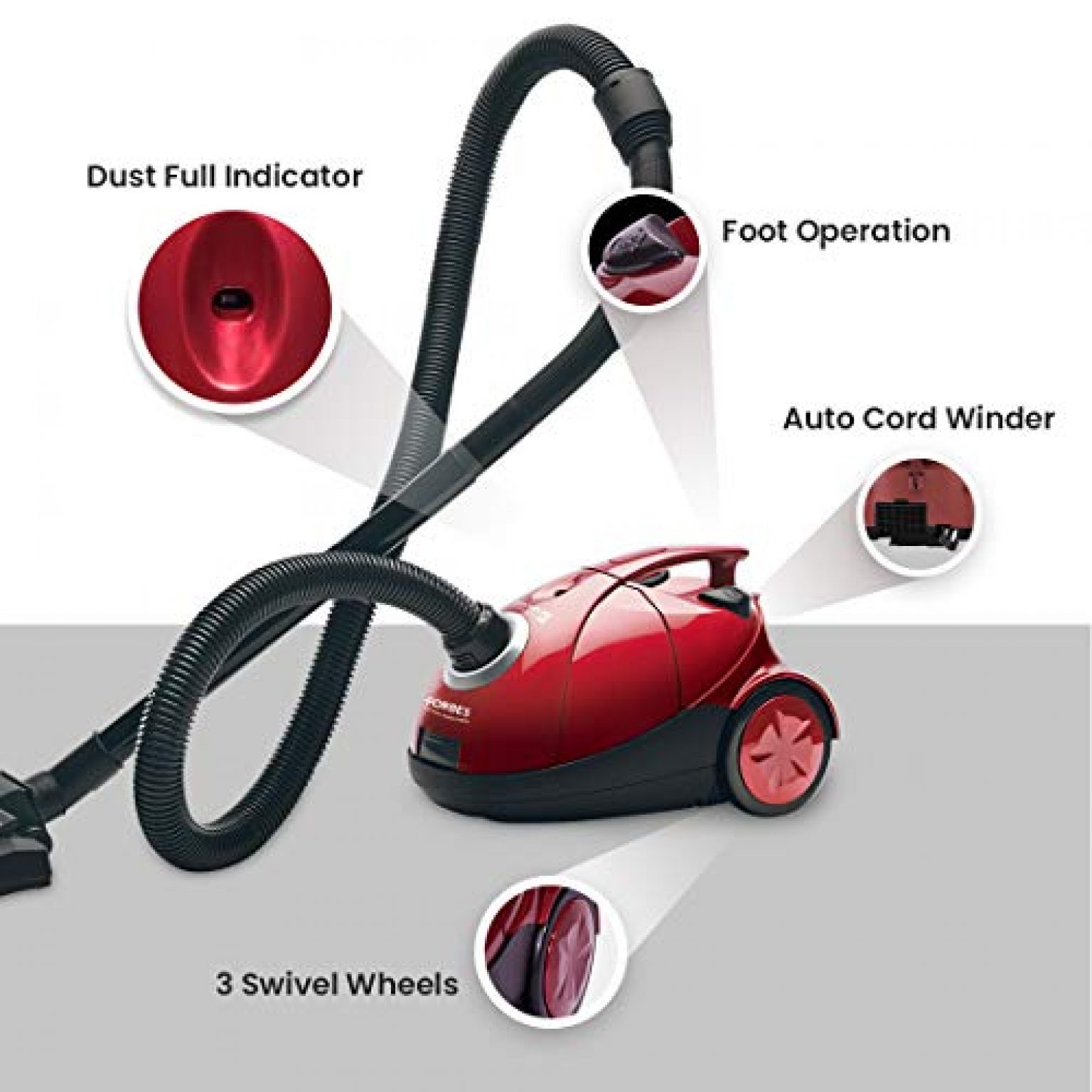 Eureka Forbes Quick Clean DX 1200-Watt Vacuum Cleaner for Home with